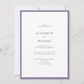Invitation Élégant Lavande Lilac et Mariage de typographie bl (Devant)
