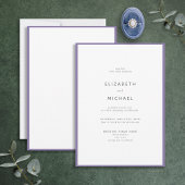 Invitation Élégant Lavande Lilac et Mariage de typographie bl