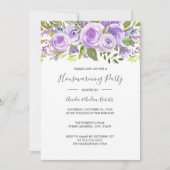 Invitation Élégant Lavande Rose Floral (Devant)