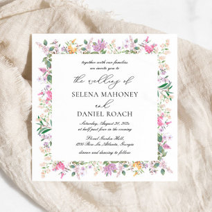 Invitation Élégant Lavande violet Fleur sauvage Mariage