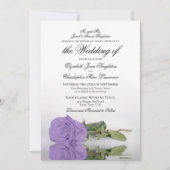 Invitation Élégant Lavande violet Rose Mariage officiel (Devant)