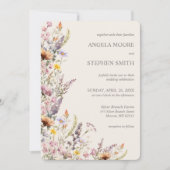 Invitation Elegant Lavender, Blush and Cream Wildflowers (Devant)