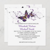 Invitation Elégant Lavender Butterfly Swirls Wedding Invitati (Devant / Derrière)