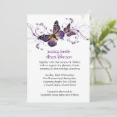 Invitation Elégant Lavender Butterfly Swirls Wedding Invitati (Debout devant)