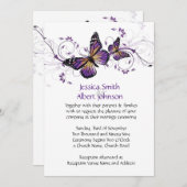 Invitation Elégant Lavender Butterfly Swirls Wedding Invitati (Devant / Derrière)