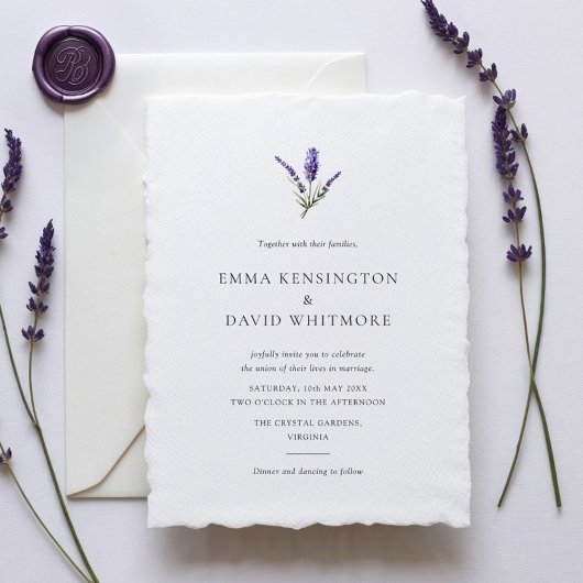 Invitation Élégant Lavender Chic Minimaliste Mariage