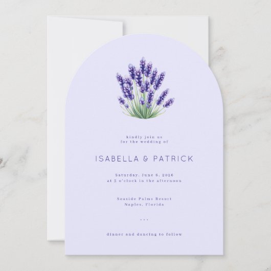 Invitation Elegant Lavender Floral Bouquet (Devant)