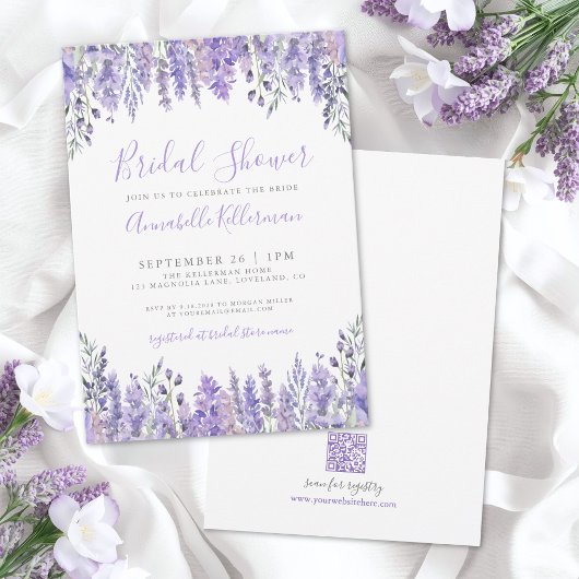 Invitation Elegant Lavender Floral Bridal Shower