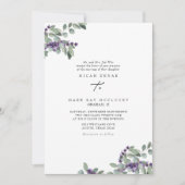 Invitation Élégant Lavender Floral Mariage (Devant)