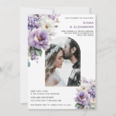Invitation Elegant Lavender Floral Reception Only | (Devant)