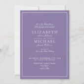 Invitation Élégant Lavender Lavender Classic Script Mariage (Devant)