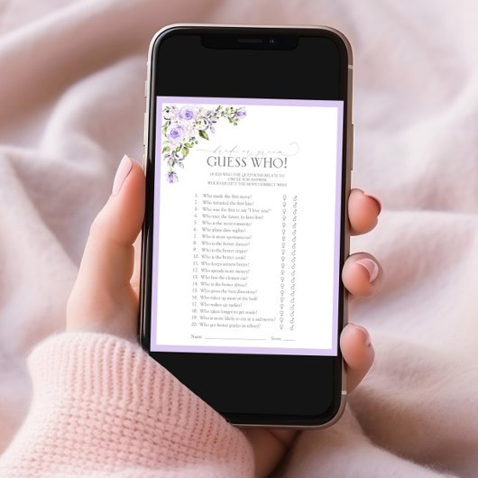 Invitation Élégant Lavender Lavender Fête des mariées Florale