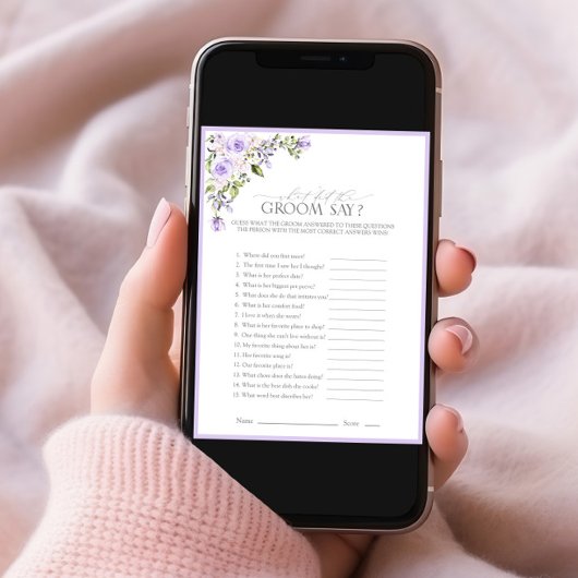 Invitation Élégant Lavender Lavender Fête des mariées Florale