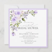 Invitation Elégant Lavender Lavender Virtual Fête des mariées (Devant)