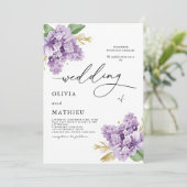 Invitation Élégant Lavender Mariage botanique (Debout devant)