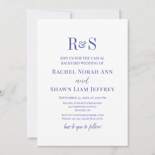 Invitation Élégant Lavender Monogram Jardin Mariage (Devant)