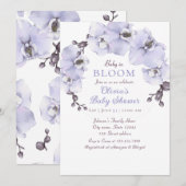 Invitation Elegant Lavender Orchid Baby Shower (Devant / Derrière)