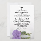 Invitation Élégant Lavender Rose Mariage catholique moderne (Devant)