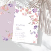 Invitation Élégant Lavender rose Whimsical Fleur sauvage Mari