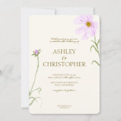 Invitation Élégant Lavender Spring Fleur sauvage Mariage phot (Devant)