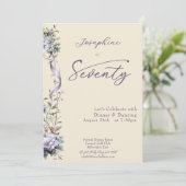Invitation Elegant Lavender Wildflower Script 70th Birthday (Debout devant)