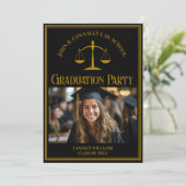 Invitation Elegant Law School Graduation Photo Party (Debout devant)