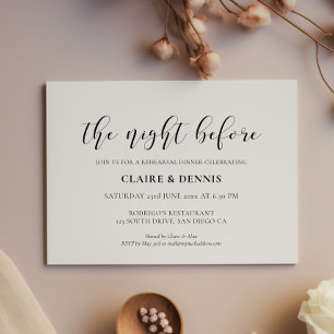 Invitation Élégant Le dîner de répétition de la veille