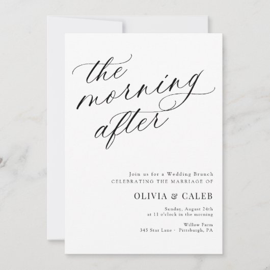 Invitation Élégant Le Matin Après Brunch Mariage (Devant)