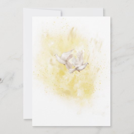 Invitation Élégant Le matin après le lieu Bride&Groom colombe (Dos)