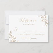 Invitation Elégant Leafy Gold Laurel Botanical Wedding RSVP (Devant)