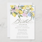 Invitation Elegant Lemon Floral Citrus Bridal Shower (Devant)