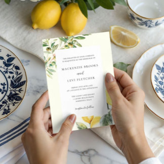 Invitation Elegant Lemon Garden Wedding