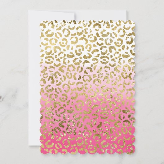 Invitation Élégant Leopard blanc rose-rose (Dos)