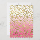 Invitation élégant Leopard d'or rose blanche (Dos)
