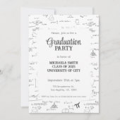 Invitation Elégant Lettrage Mat Mathématique Photo Graduation (Devant)