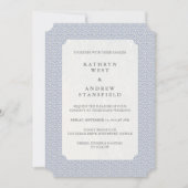 Invitation Élégant Lilac-Bleu Stylisé Vagues Motif Mariage (Devant)
