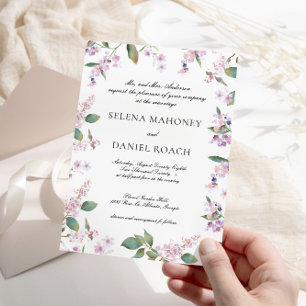 Invitation Élégant Lilac Fleur sauvage Mariage chic