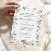 Invitation Élégant Lilac Fleur sauvage Mariage chic