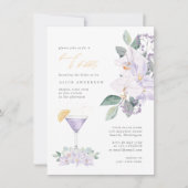 Invitation Elegant Lilac Floral Brunch & Bubbly Bridal Shower (Devant)