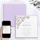 Invitation Élégant Lilac Lavender Botanical Bridal Brunch