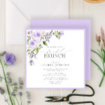 Invitation Élégant Lilac Lavender Botanical Bridal Brunch<br><div class="desc">Nos invitations à la douche nuptiale Zazzle à succès viennent d'obtenir une mise à niveau branchée boho! Annonce de notre nouvelle Elegant Lilac Lavender Botanical Bridal Brunch Invitation, une petite invitation carré conçue pour impressionner dans une combinaison exceptionnellement luxueuse de jolis fleurons roses aquarelles, dans le thème tendance de la...</div>