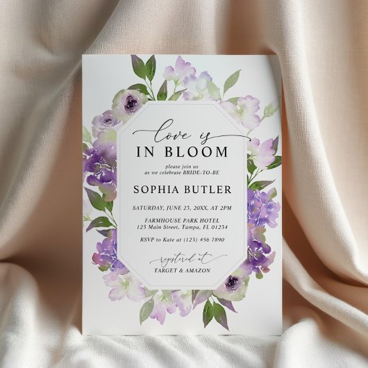 Invitation Élégant Lilac Love est dans Bloom Shower Invitatio