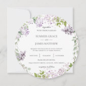 Invitation Élégant Lilac mauve Flore Mariage (Devant)