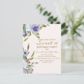 Invitation Élégant Lilac Purple Floral Vert Doux 16 (Debout devant)