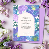 Invitation Élégant Lilac & Purple main dessinée Mariage flora