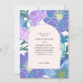 Invitation Élégant Lilac & Purple main dessinée Mariage flora (Devant)