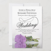 Invitation Élégant Lilac Purple Rose Classy Script Mariage (Devant)