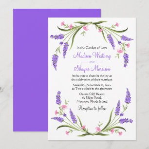 Invitation Elégant Lilacs Aquarelle violet Mariage Floral I