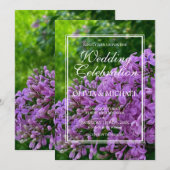 Invitation Élégant lilas violet lavande Mariage floral (Devant / Derrière)