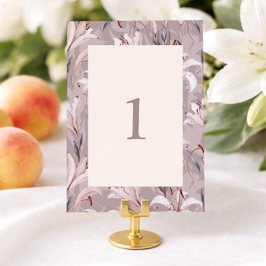 Invitation Elegant Lily Wedding Table Numbers 1–30
